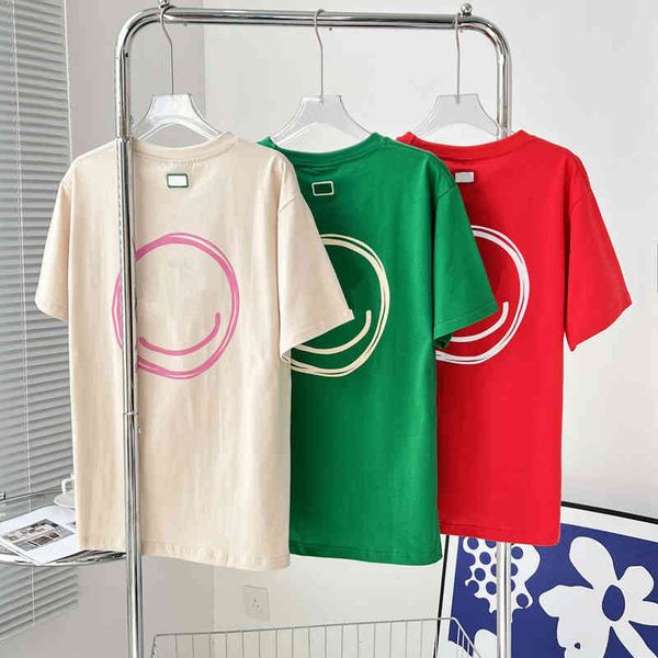 women's t-shirt spring family men's and women's same style couple's smiling face letter printing casual short sleeved wo, White
women's t-shirt spring family men's and women's same style couple's smiling face letter printing casual short sleeved wo, White