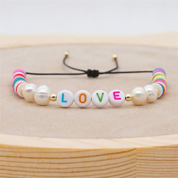 bohemia love lettres polymer clay bead bracelet fresh water pearl bracelet designer jewelry woman rope knot south american bracelets for tee, Golden;silver
bohemia love lettres polymer clay bead bracelet fresh water pearl bracelet designer jewelry woman rope knot south american bracelets for tee, Golden;silver