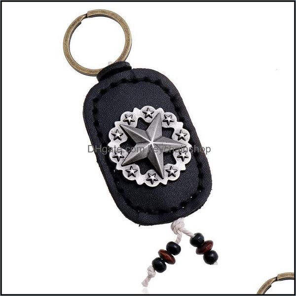 keychains fashion accessories vintage antique sier color five-pointed star leather charm car punk keyrings male female trendy jewelry friend, Silver
keychains fashion accessories vintage antique sier color five-pointed star leather charm car punk keyrings male female trendy jewelry friend, Silver