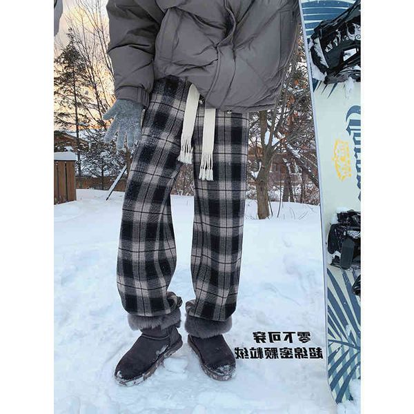 women's pants & capris fashionable high waist drawstring french plaid pants in winter women are thin and plush straight tube casual 93j, Black;white
women's pants & capris fashionable high waist drawstring french plaid pants in winter women are thin and plush straight tube casual 93j, Black;white