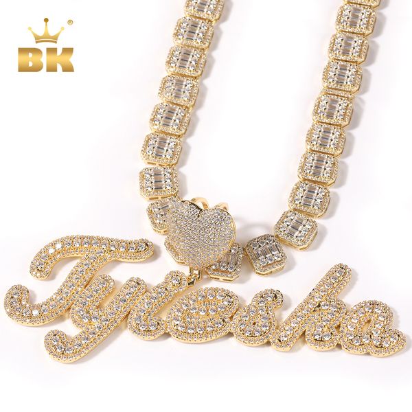 the bling king heart bail custom brush script bubble letter two tone pendant micro paved cz personalized necklace hiphop jewelry 220722, Silver
the bling king heart bail custom brush script bubble letter two tone pendant micro paved cz personalized necklace hiphop jewelry 220722, Silver