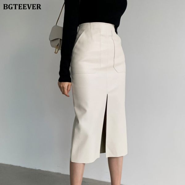 office ladies high waist pockets pu leather midi skirt 2022 autumn winter solid split female skinny faux leather skirts, Black
office ladies high waist pockets pu leather midi skirt 2022 autumn winter solid split female skinny faux leather skirts, Black