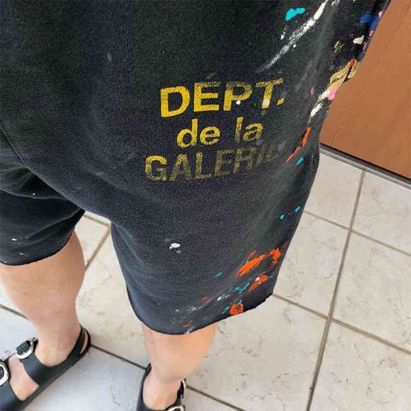 short designer gallerydept ins super fire high street vintage wash hand painted splash ink retro men's and women's loose casual sh, White;black
short designer gallerydept ins super fire high street vintage wash hand painted splash ink retro men's and women's loose casual sh, White;black