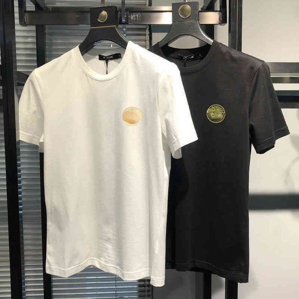 designer t shirt 2022 summer medusa embroidered round neck t-shirt men's short sleeved cotton bottomed shirt slim fit half, White;black
designer t shirt 2022 summer medusa embroidered round neck t-shirt men's short sleeved cotton bottomed shirt slim fit half, White;black