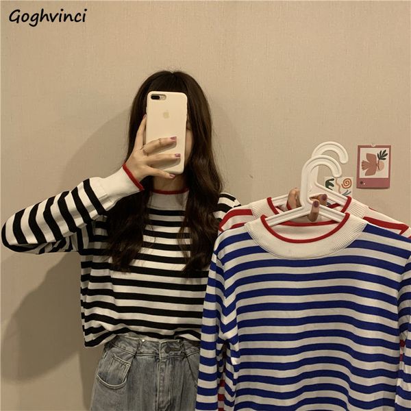pullovers women spring autumn striped 3 colors simple allmatch fit girl cute fashion korean style leisure comfortable casual 220815, White;black
pullovers women spring autumn striped 3 colors simple allmatch fit girl cute fashion korean style leisure comfortable casual 220815, White;black