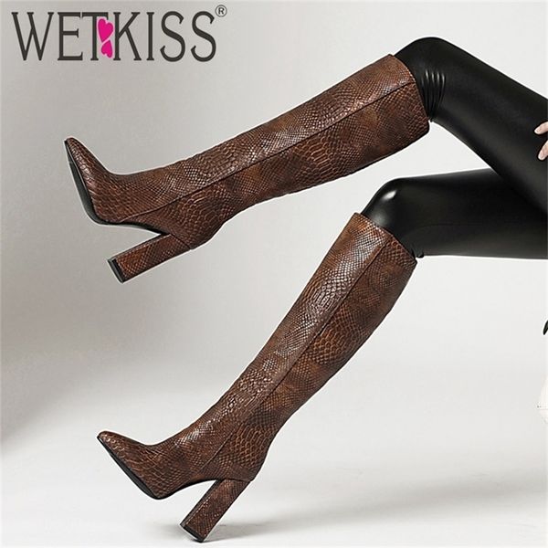 wetkiss pu snakeskin women knee thick high heels pointed toe female shoes ladies warm winter boots 201112, Black
wetkiss pu snakeskin women knee thick high heels pointed toe female shoes ladies warm winter boots 201112, Black