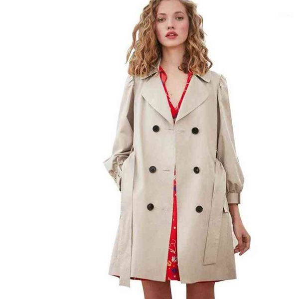 khaki long sleeve notched collar trench coats women ladies spring elegant balloon sleeve belted double breasted outwear 1307k t220811, Tan;black
khaki long sleeve notched collar trench coats women ladies spring elegant balloon sleeve belted double breasted outwear 1307k t220811, Tan;black