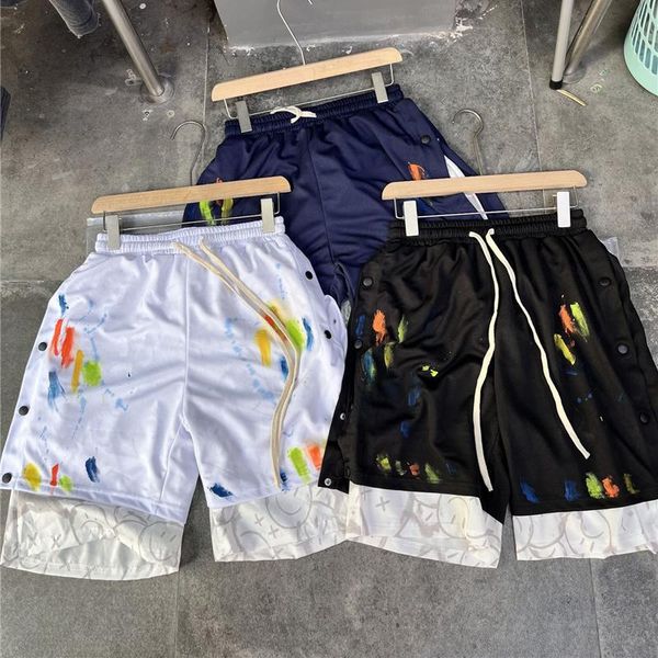 men's shorts high street ink splash button quality splicing drawcord men's and women's fashion sports, White;black
men's shorts high street ink splash button quality splicing drawcord men's and women's fashion sports, White;black