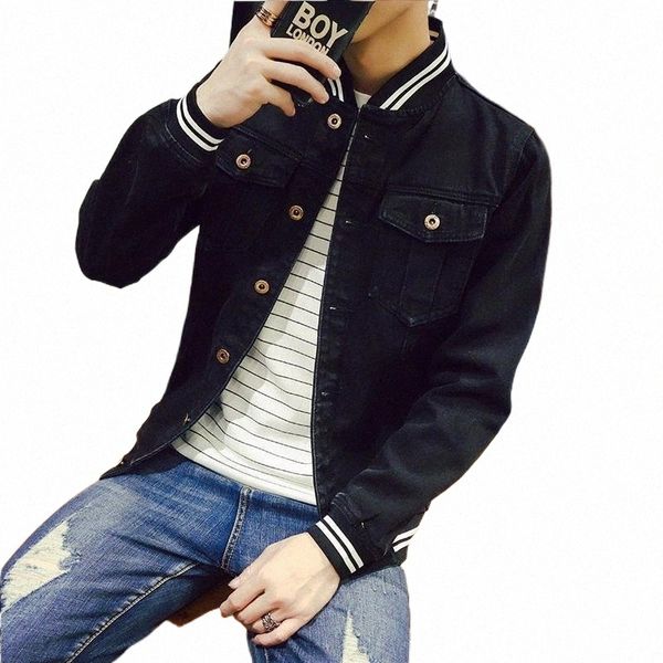 men's jackets autumn jeans jacket men slim fit striped baseball collar denim man coat long sleeve casual windbreaker clothes w987#, Black;brown
men's jackets autumn jeans jacket men slim fit striped baseball collar denim man coat long sleeve casual windbreaker clothes w987#, Black;brown