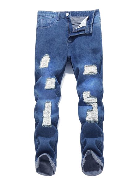 romwe guys ripped jeans p0fz#, Blue
romwe guys ripped jeans p0fz#, Blue