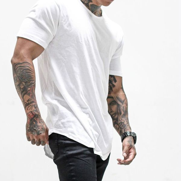 men t shirt solid colors casual workout shirts curved hem t-shirt men fashion streetwear 3xl, White;black
men t shirt solid colors casual workout shirts curved hem t-shirt men fashion streetwear 3xl, White;black