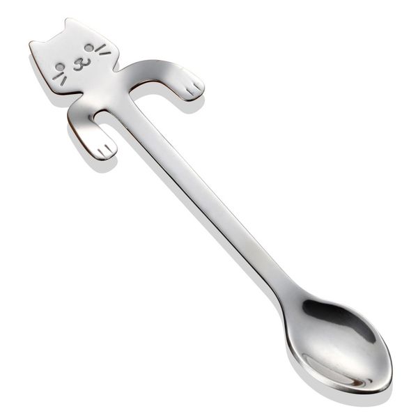 

cute cat spoons long handle soup spoon flatware coffee drinking tools kitchen gadget creative-spoon use for tea dinnerware