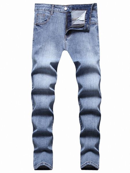 romwe guys light washed jeans n0xz#, Blue