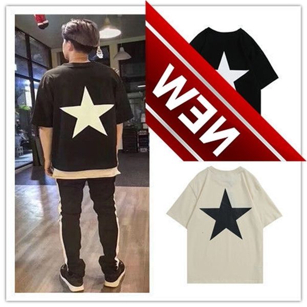 22ss summer couple new fog double thread essentials back five pointed star print loose short sleeve 220g, White;black
22ss summer couple new fog double thread essentials back five pointed star print loose short sleeve 220g, White;black