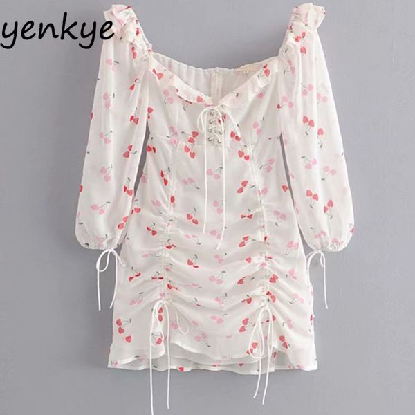 women sweet cherry print drawstring drap bodycon mini dress romantic lady lace up v neck long sleeve summer dress y200418, Black;gray
women sweet cherry print drawstring drap bodycon mini dress romantic lady lace up v neck long sleeve summer dress y200418, Black;gray