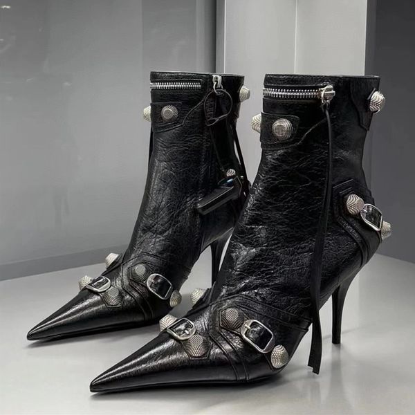 cagole stud buckle embellished lamb leather heeled ankle boots side zip shoes pointed toe stiletto heel booties run way luxury designers sho
cagole stud buckle embellished lamb leather heeled ankle boots side zip shoes pointed toe stiletto heel booties run way luxury designers sho