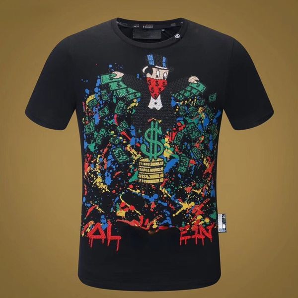 tide brand men's t-shirt pp clown full drill short-sleeved t-round neck slim high quality, White;black
tide brand men's t-shirt pp clown full drill short-sleeved t-round neck slim high quality, White;black