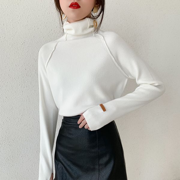 women's sweater elegant solid female knitted pullovers casual stretched sweaters jumpers femme new, White;black
women's sweater elegant solid female knitted pullovers casual stretched sweaters jumpers femme new, White;black
