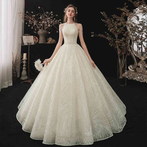 ball gown wedding dresses light wedding dress style temperament tail thin simple bride sen department super fairy dream starry sky women, White
ball gown wedding dresses light wedding dress style temperament tail thin simple bride sen department super fairy dream starry sky women, White