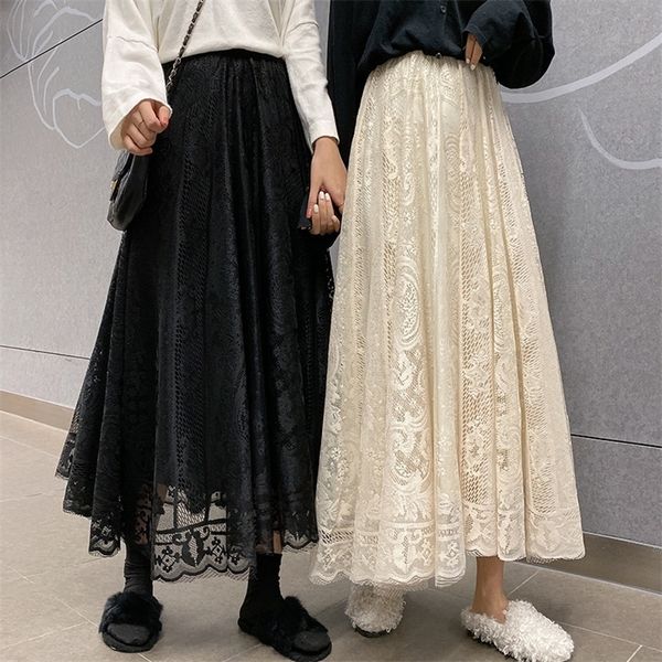 elastic high waist lace spring summer korean elegant casual aline black apricot long maxi skirts x091 220618
elastic high waist lace spring summer korean elegant casual aline black apricot long maxi skirts x091 220618