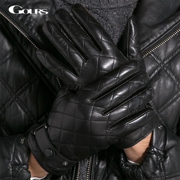 gours gloves winter fashion new men genuine leather gloves goatskin mittens plaid black plus velvet warm driving t200915, Blue;gray
gours gloves winter fashion new men genuine leather gloves goatskin mittens plaid black plus velvet warm driving t200915, Blue;gray