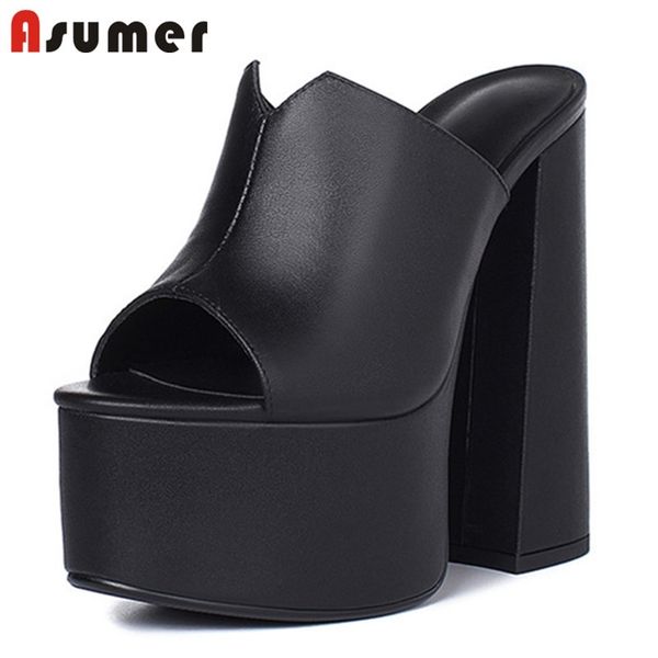 asumer genuine leather sandals women fashion brand thick high heel party night club shoes platform sandals ladies 210306, Black
asumer genuine leather sandals women fashion brand thick high heel party night club shoes platform sandals ladies 210306, Black