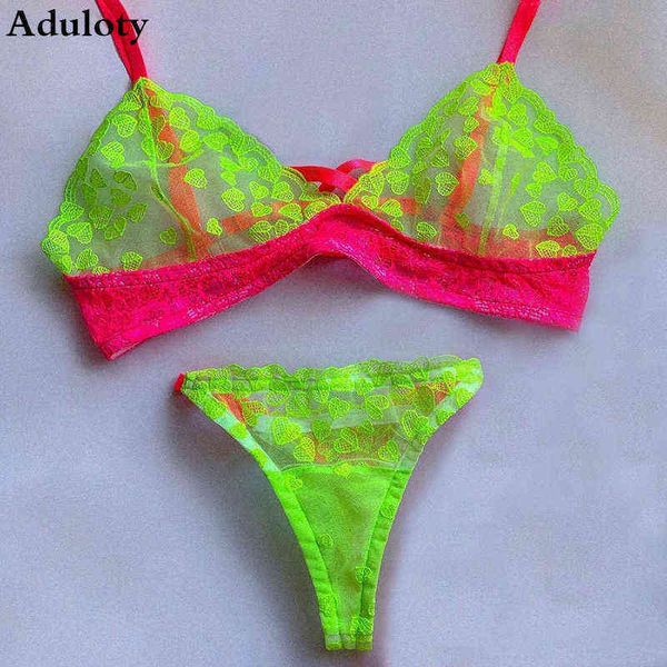 nxy set women' lingerie fluorescent green heart polka dot embroidery triangular cup thin bra thong erotic underwear 0216, Red;black
nxy set women' lingerie fluorescent green heart polka dot embroidery triangular cup thin bra thong erotic underwear 0216, Red;black