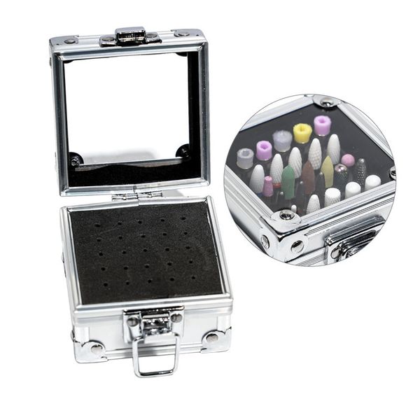 25 holes nail drill grinding bit holder box display storage container nail polishing head stand metal organizer case 220518, Silver
25 holes nail drill grinding bit holder box display storage container nail polishing head stand metal organizer case 220518, Silver