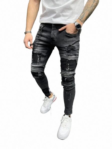 men's jeans skinny men beggar ripped stretch zipper denim hip-hop casual b51u#, Blue
men's jeans skinny men beggar ripped stretch zipper denim hip-hop casual b51u#, Blue