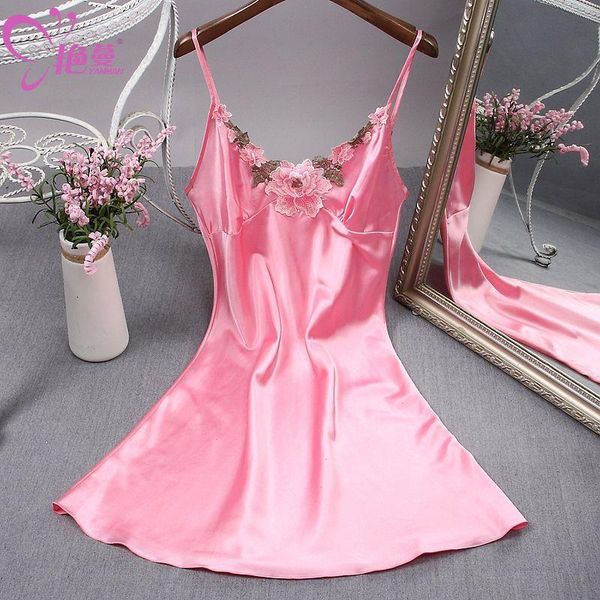 summer ice silk flower suspender nightdress for women womens clothing sleepwear