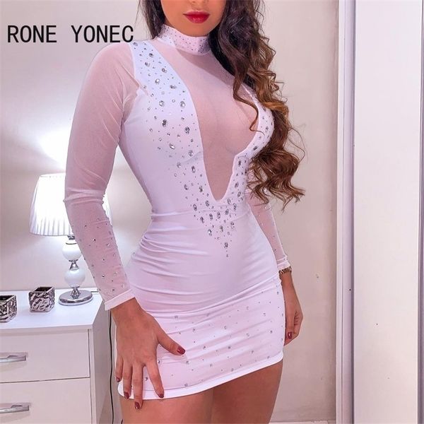 women patchwork turtleneck mesh bodycon long sleeves mini white dresses 220330, Black;gray
women patchwork turtleneck mesh bodycon long sleeves mini white dresses 220330, Black;gray