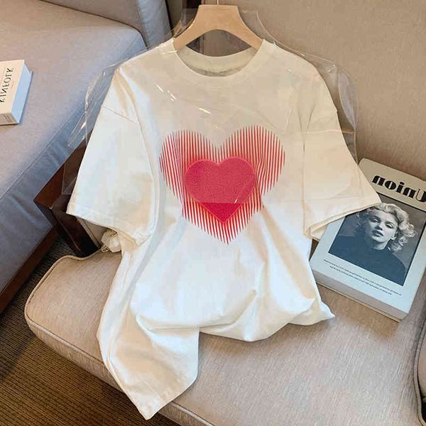 women's t-shirt love color contrast short sleeve casual t-shirt women's fashion 2022 summer round neck loose and versatile medium, White
women's t-shirt love color contrast short sleeve casual t-shirt women's fashion 2022 summer round neck loose and versatile medium, White