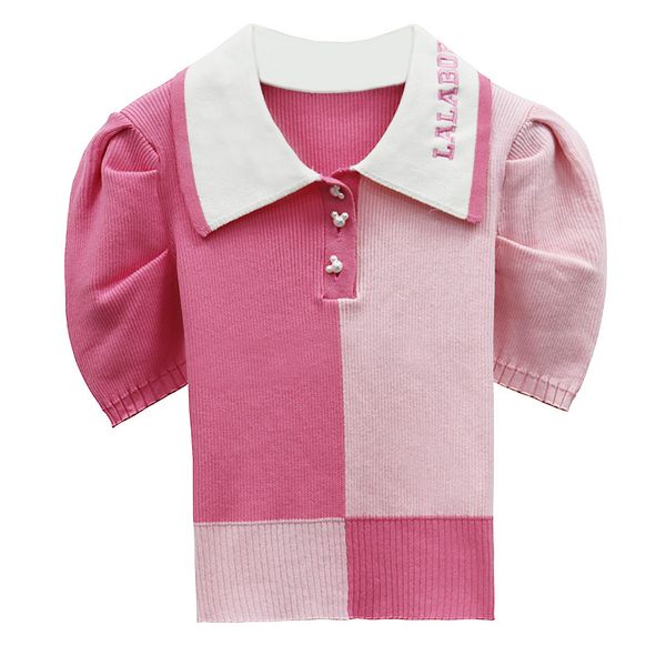 519 2022 summer kint short sleeve lapel neck brand same style sweater pink pullover luxury womens clothes binfen, White;black
519 2022 summer kint short sleeve lapel neck brand same style sweater pink pullover luxury womens clothes binfen, White;black