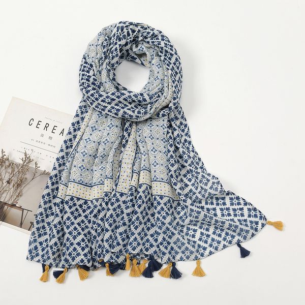 korean style long shawl womens spring and summer scarf geometric pattern circle printing sunscreen scarf cotton and linen feel scarf, Blue;gray
korean style long shawl womens spring and summer scarf geometric pattern circle printing sunscreen scarf cotton and linen feel scarf, Blue;gray