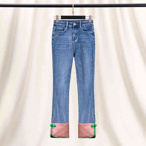 women's jeans retro chinese style disc buckle 9 9 stretch jeans women's summer thin dark blue stitched split pants
women's jeans retro chinese style disc buckle 9 9 stretch jeans women's summer thin dark blue stitched split pants
