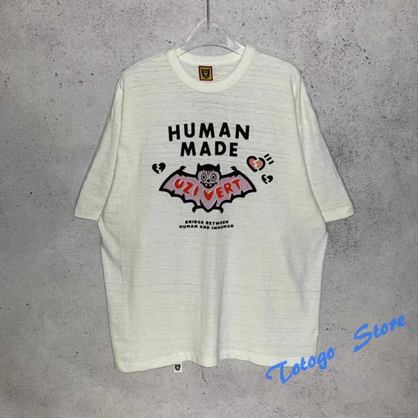 men women human made white t-shirts sbreathable slub cotton bat pattern human made t shirt loose with tags, White;black
men women human made white t-shirts sbreathable slub cotton bat pattern human made t shirt loose with tags, White;black