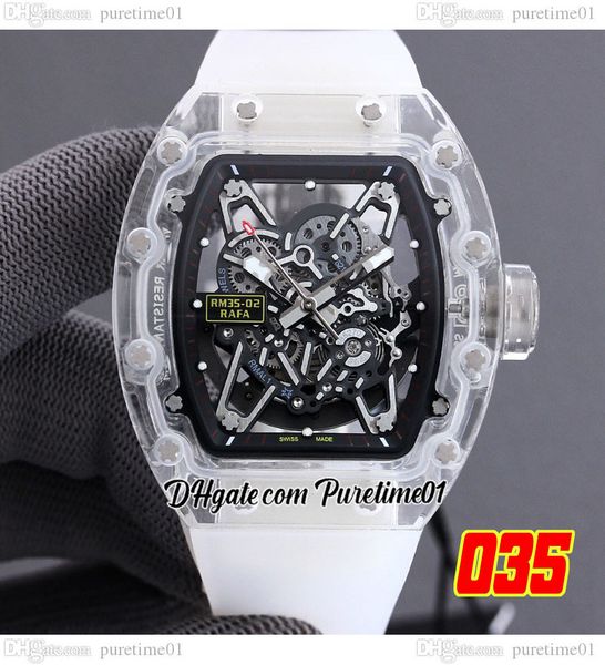 2022 transparent case rafael nadal miyota automatic mens watch black skeleton dial white rubber strap super edition puretime01 e278-035, Slivery;brown
2022 transparent case rafael nadal miyota automatic mens watch black skeleton dial white rubber strap super edition puretime01 e278-035, Slivery;brown