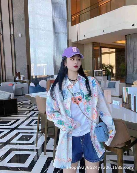 women's blouses & shirts spring and summer xiaozhongchao brand graffiti hand-painted printing loose long sleeved shirt sunscreen r4z0 u, White
women's blouses & shirts spring and summer xiaozhongchao brand graffiti hand-painted printing loose long sleeved shirt sunscreen r4z0 u, White