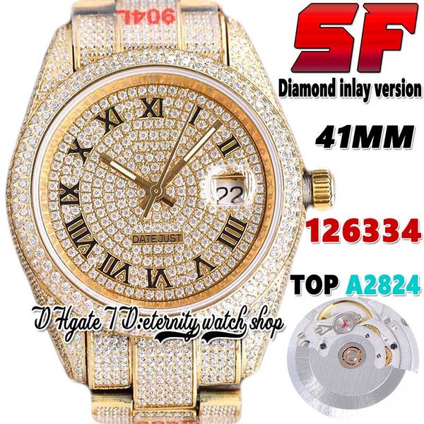sf latest bl126334 a2824 automatic mens watch tw126303 ew126233 diamond inlay black roman dial 904l steel iced out diamonds gold bracelet et, Slivery;brown
sf latest bl126334 a2824 automatic mens watch tw126303 ew126233 diamond inlay black roman dial 904l steel iced out diamonds gold bracelet et, Slivery;brown