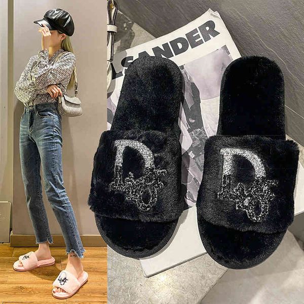 bright diamond wool slippers female 2022 new d home rhintone fashion floor opening cotton, Black
bright diamond wool slippers female 2022 new d home rhintone fashion floor opening cotton, Black
