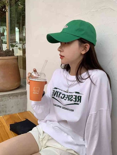 women's t-shirt autumn south korea east gate sunscreen letter printing loose simple t-shirt long sleeve women 70dy, White
women's t-shirt autumn south korea east gate sunscreen letter printing loose simple t-shirt long sleeve women 70dy, White