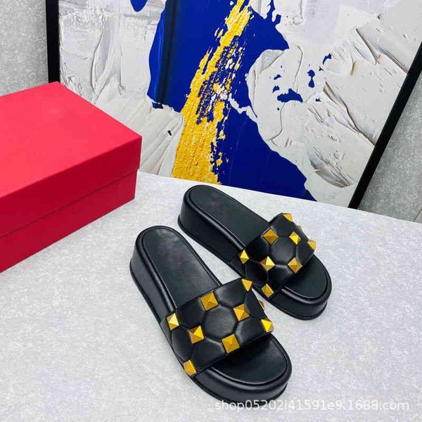 slippers summer high profile open toed sheepskin thick soled flip flops women wear rivet fashion sandals, Black
slippers summer high profile open toed sheepskin thick soled flip flops women wear rivet fashion sandals, Black