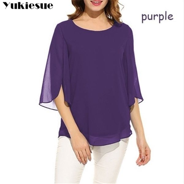 women's blouse blusas summer autumn casual flare sleeve o neck solid loose pullover feminino chiffon blouse shirt plus size 210308, White
women's blouse blusas summer autumn casual flare sleeve o neck solid loose pullover feminino chiffon blouse shirt plus size 210308, White