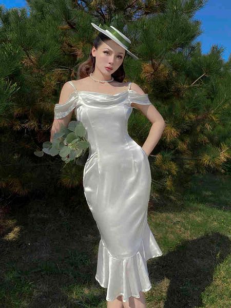casual dresses vintage original spring and summer white pearl satin off shoulder drop fishtail dress 08wl, Black;gray
casual dresses vintage original spring and summer white pearl satin off shoulder drop fishtail dress 08wl, Black;gray