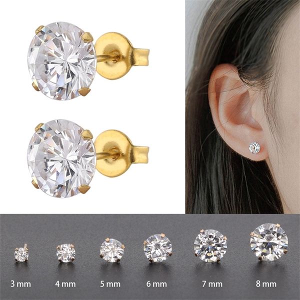 1 pair stainless steel crystal zircon ear studs earrings for women 4 prong tragus cartilage piercing jewelry 220506, Golden;silver
1 pair stainless steel crystal zircon ear studs earrings for women 4 prong tragus cartilage piercing jewelry 220506, Golden;silver