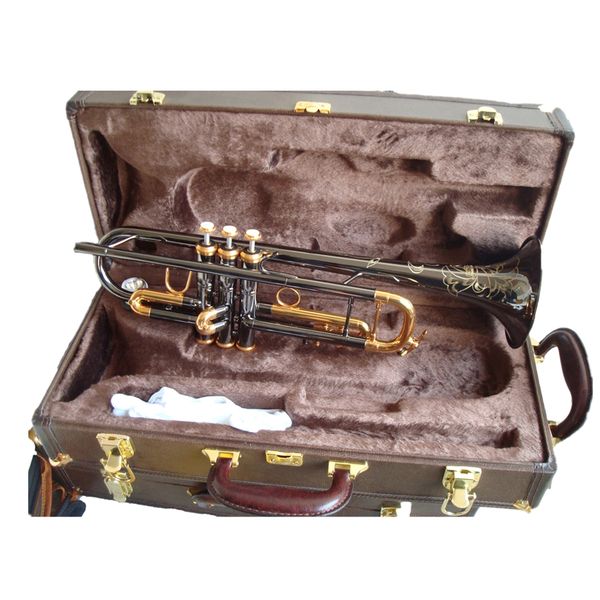 trumpet high grade black nickel plated body gold plated key classic structure trumpet 
trumpet high grade black nickel plated body gold plated key classic structure trumpet