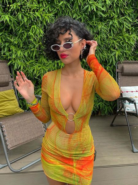 long sleeve print deep v neck hollow out bodycon mini dress 2022 summer fall women fashion party club outfits, Black;gray
long sleeve print deep v neck hollow out bodycon mini dress 2022 summer fall women fashion party club outfits, Black;gray