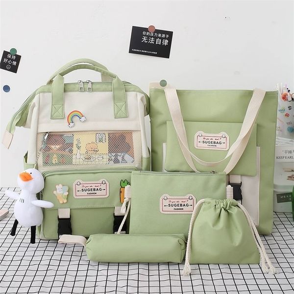 5pcsset canvas school backpacks women lovely school bags for teenage girls bookbags students travel shoulder bags ladies 220713
5pcsset canvas school backpacks women lovely school bags for teenage girls bookbags students travel shoulder bags ladies 220713