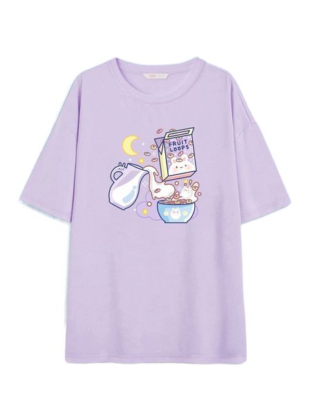 romwe x creampuffs cartoon graphic tee d4dj#, White
romwe x creampuffs cartoon graphic tee d4dj#, White