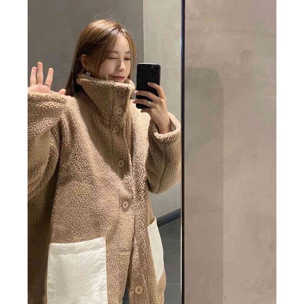 women's jackets autumn and winter lamb wool double-sided cotton jacket m home splicing contrast color large pocket dr33, Black;brown
women's jackets autumn and winter lamb wool double-sided cotton jacket m home splicing contrast color large pocket dr33, Black;brown